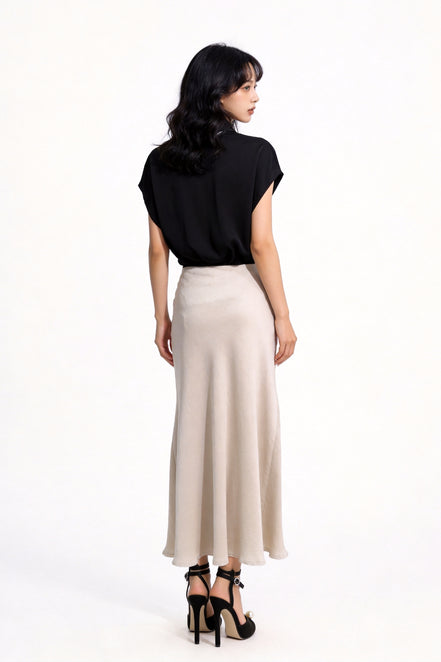 Viaa High-Waist Flowing Maxi Skirt