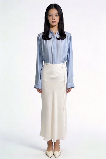 Viaa High-Waist Flowing Maxi Skirt