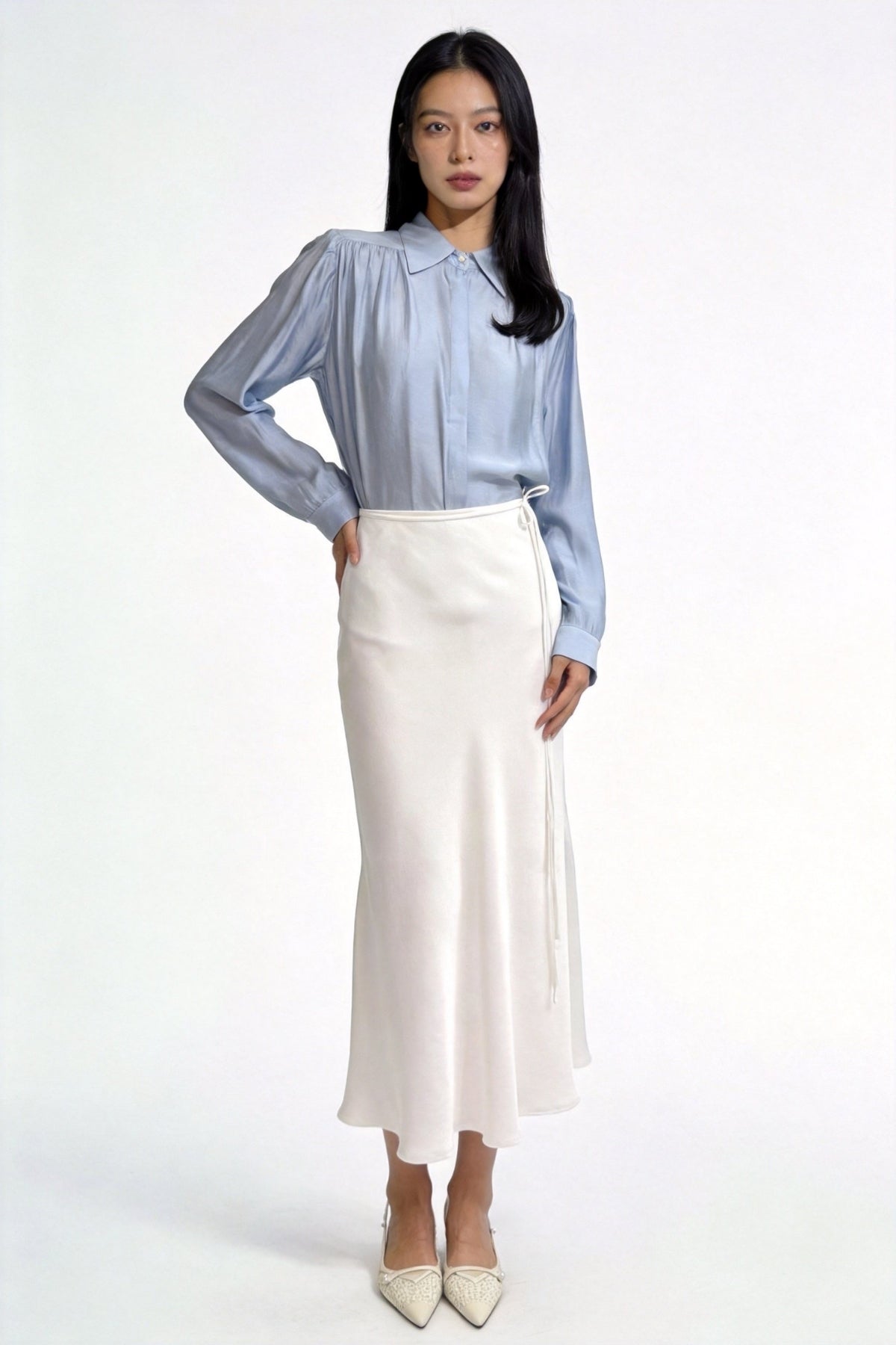 Viaa High-Waist Flowing Maxi Skirt