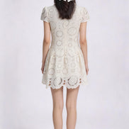 Vionnet Belted Embroidered Lace Dress
