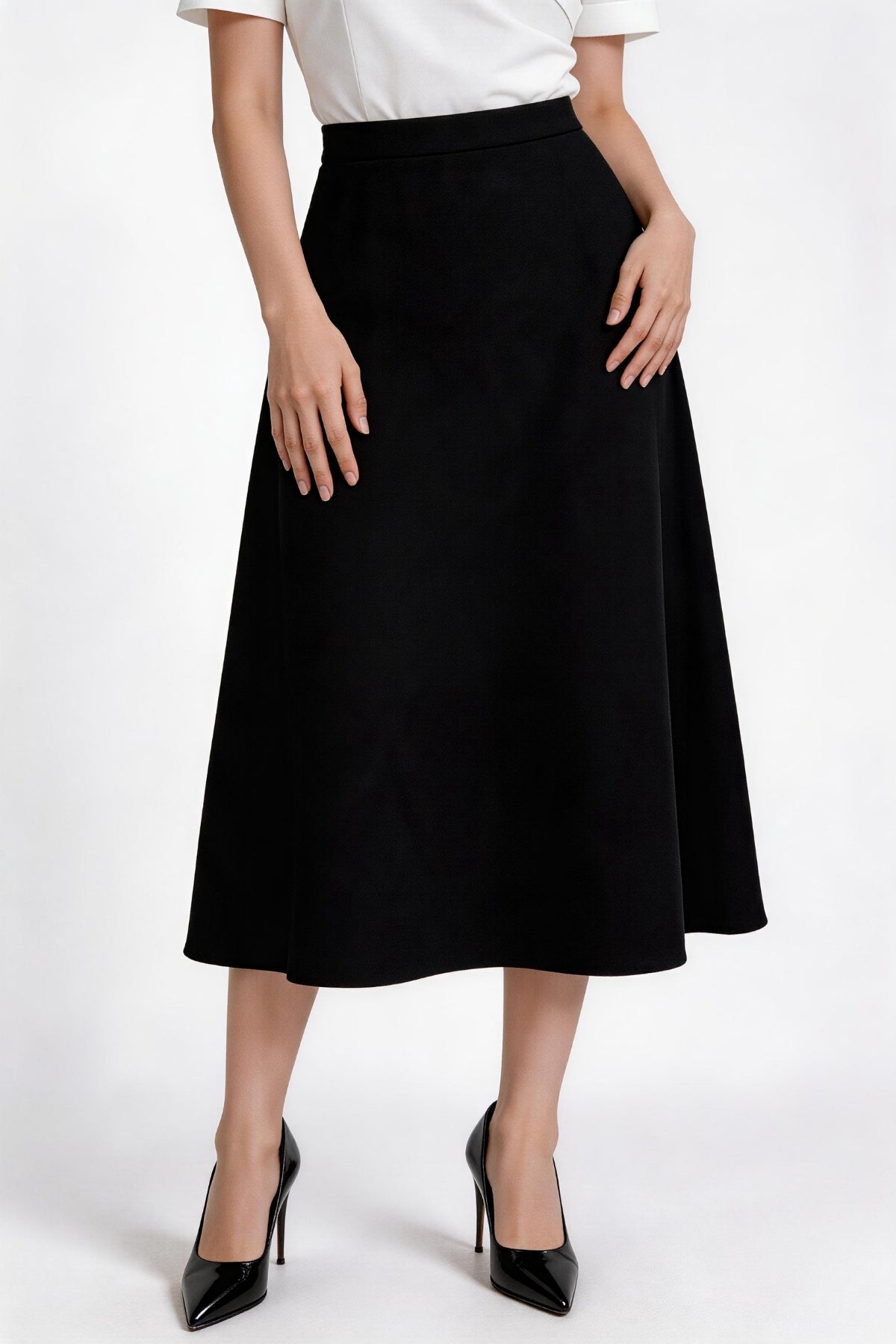 Virethea Fluid A-Line Midi Skirt