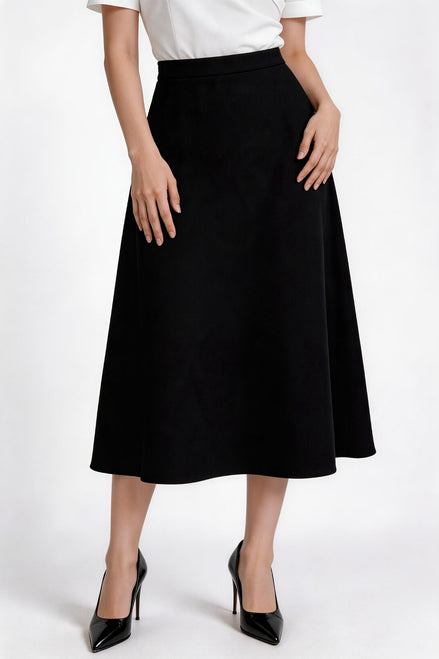 Virethea Fluid A-Line Midi Skirt
