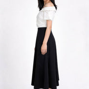 Virethea Fluid A-Line Midi Skirt