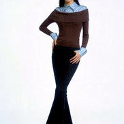 Vivia Faux-Layered Off-Shoulder Knit Top