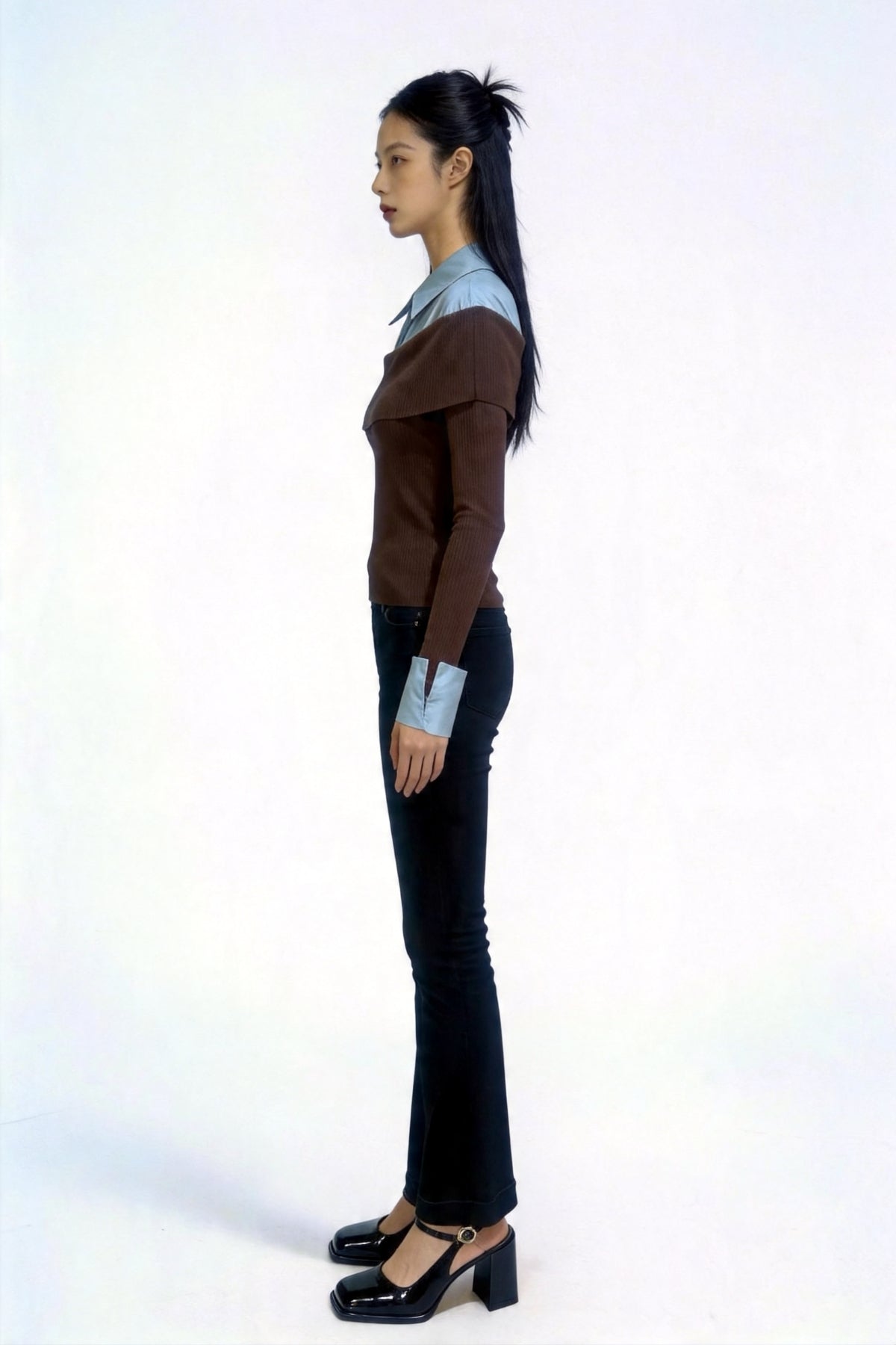 Vivia Faux-Layered Off-Shoulder Knit Top