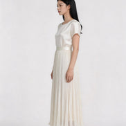Rosavelle Whisper-Pleat Maxi Skirt