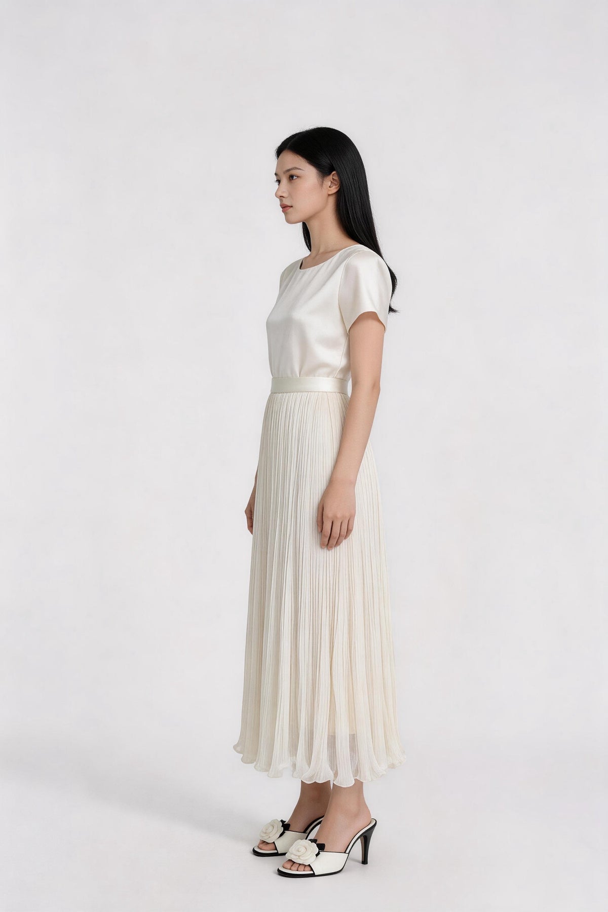 Rosavelle Whisper-Pleat Maxi Skirt