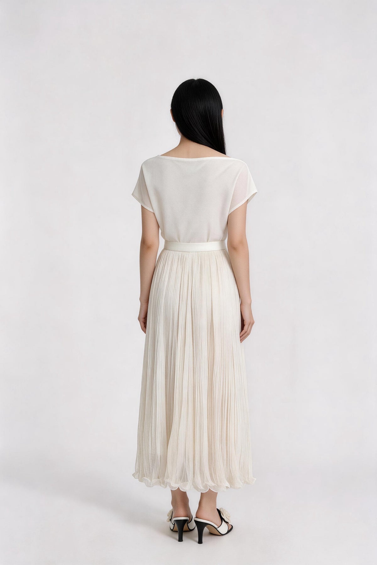 Rosavelle Whisper-Pleat Maxi Skirt