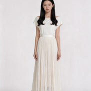 Rosavelle Whisper-Pleat Maxi Skirt