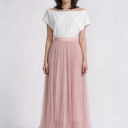 Rosavelle Whisper-Pleat Maxi Skirt