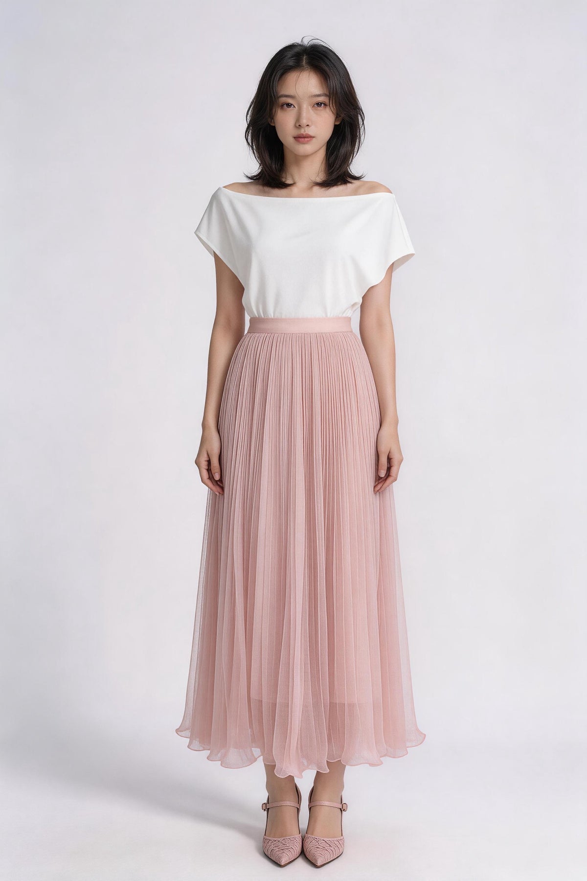 Rosavelle Whisper-Pleat Maxi Skirt
