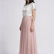 Rosavelle Whisper-Pleat Maxi Skirt