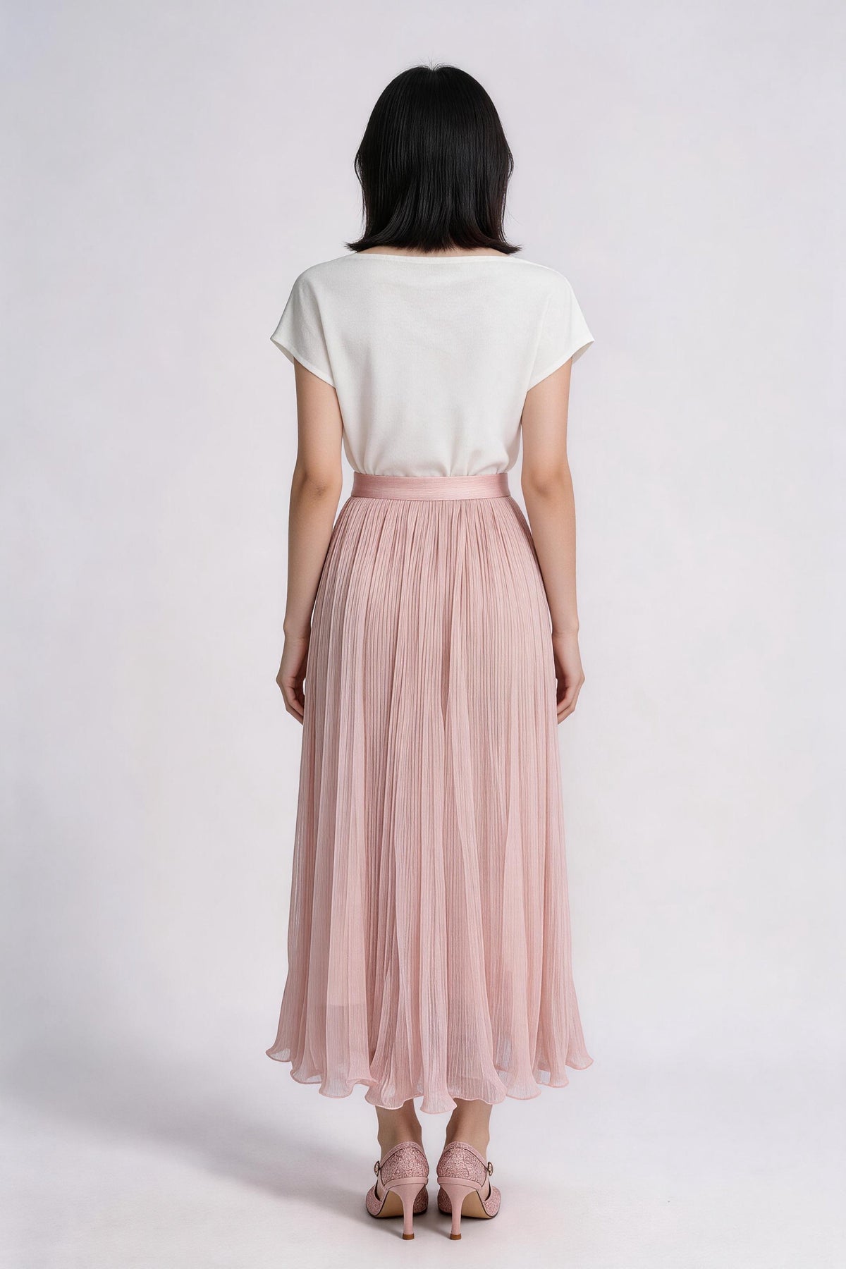 Rosavelle Whisper-Pleat Maxi Skirt