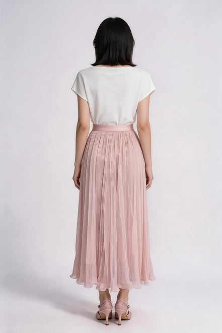Rosavelle Whisper-Pleat Maxi Skirt