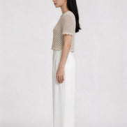 Zennia Openwork Crochet Top