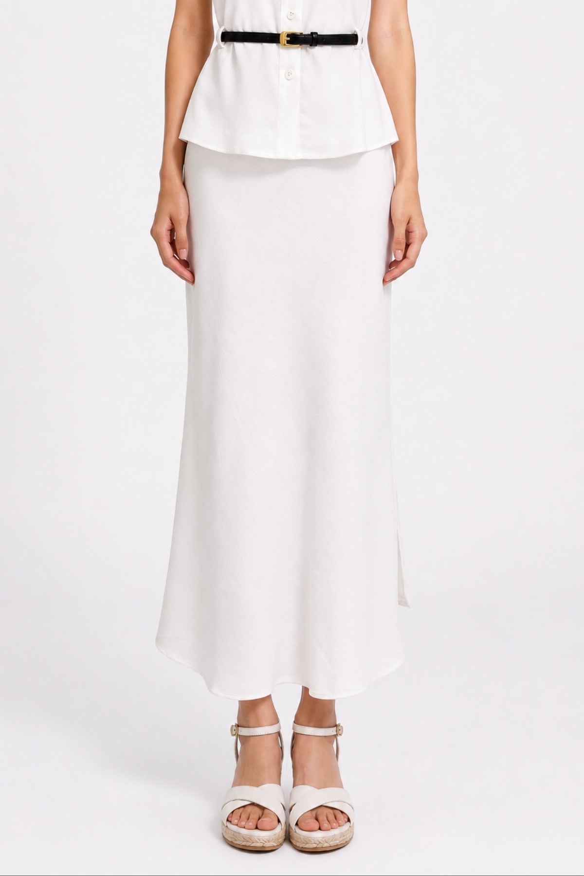 Xanthe Fluid High-Waisted Midi Skirt
