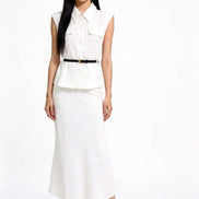 Xanthe Fluid High-Waisted Midi Skirt