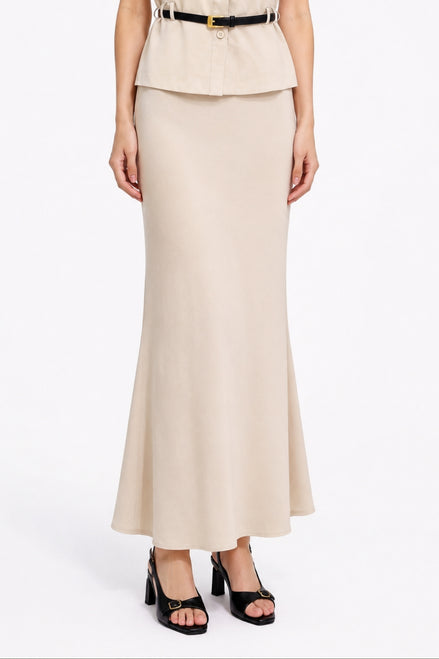 Xanthe Fluid High-Waisted Midi Skirt