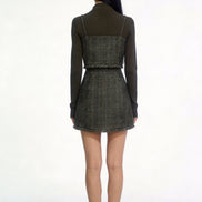 Xylia Fringed Tweed Mini Skirt