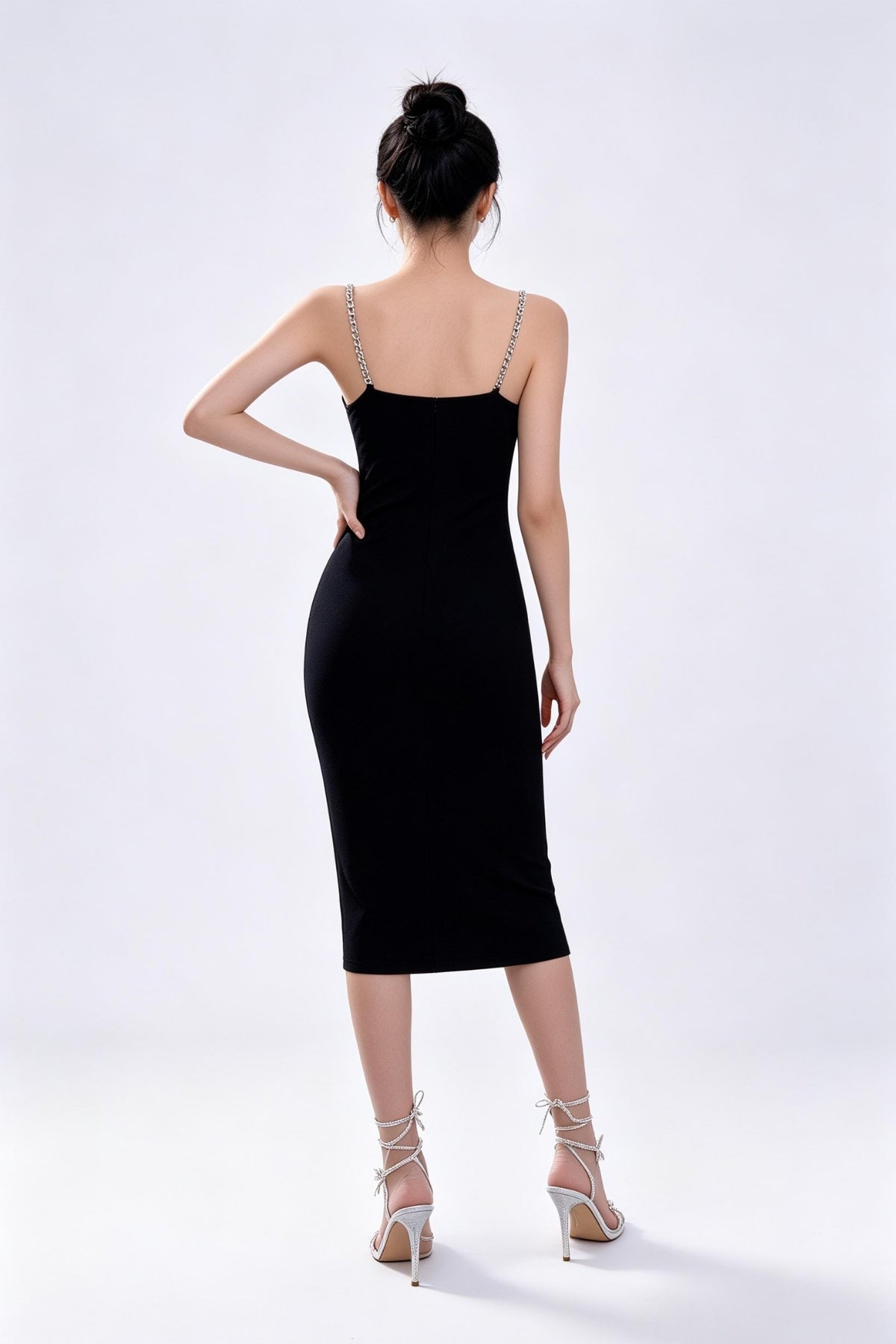 Zadie Chain-Strap Column Midi Dress
