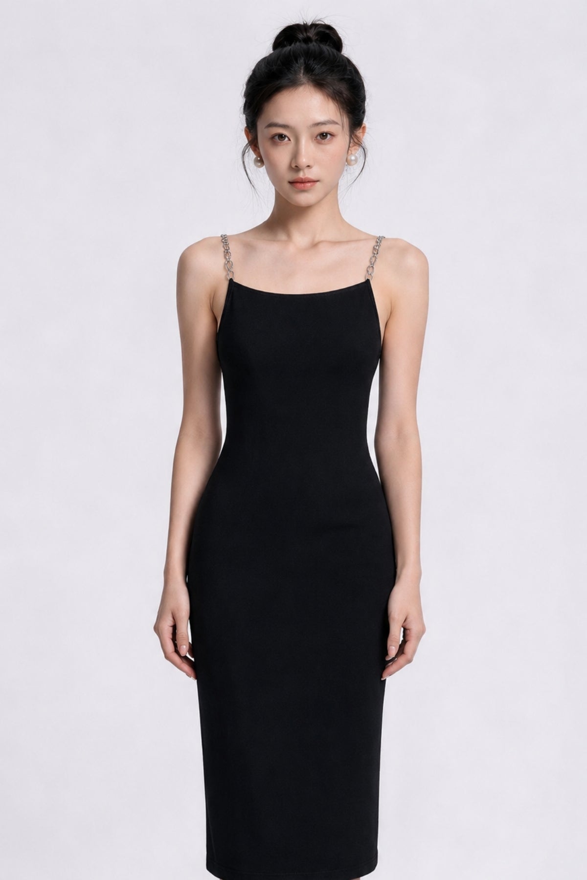 Zadie Chain-Strap Column Midi Dress