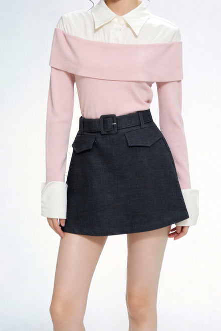 Zayra Belted Tailored Skorts