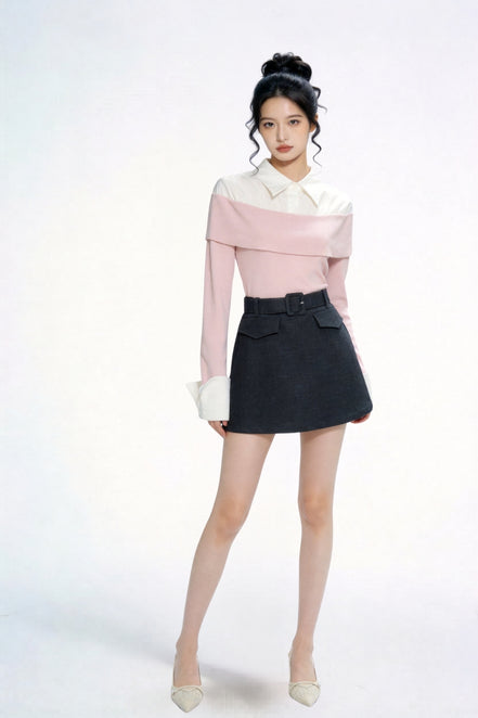 Zayra Belted Tailored Skorts