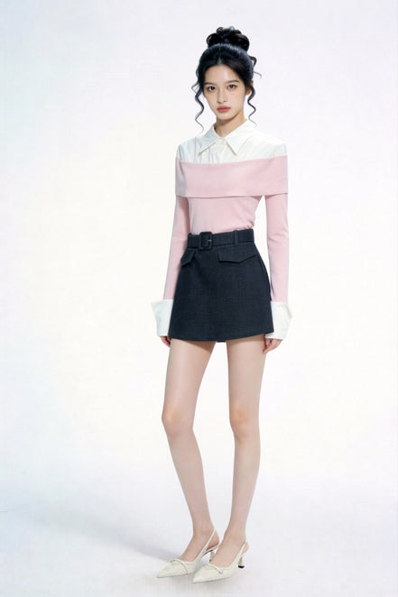 Zayra Belted Tailored Skorts
