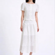Zelisse Eyelet Peplum Top