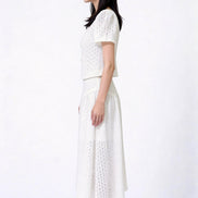 Zelisse Eyelet Peplum Top