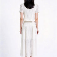 Zelisse Eyelet Peplum Top