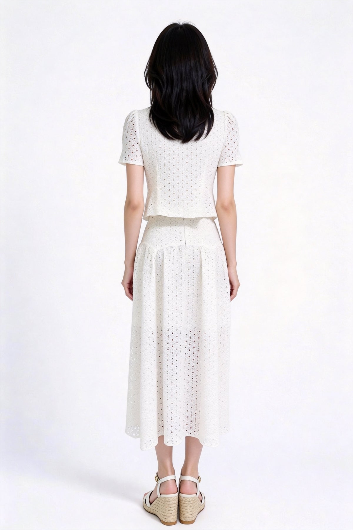 Zelisse Eyelet Peplum Top