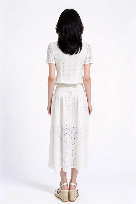 Zelisse Eyelet Peplum Top
