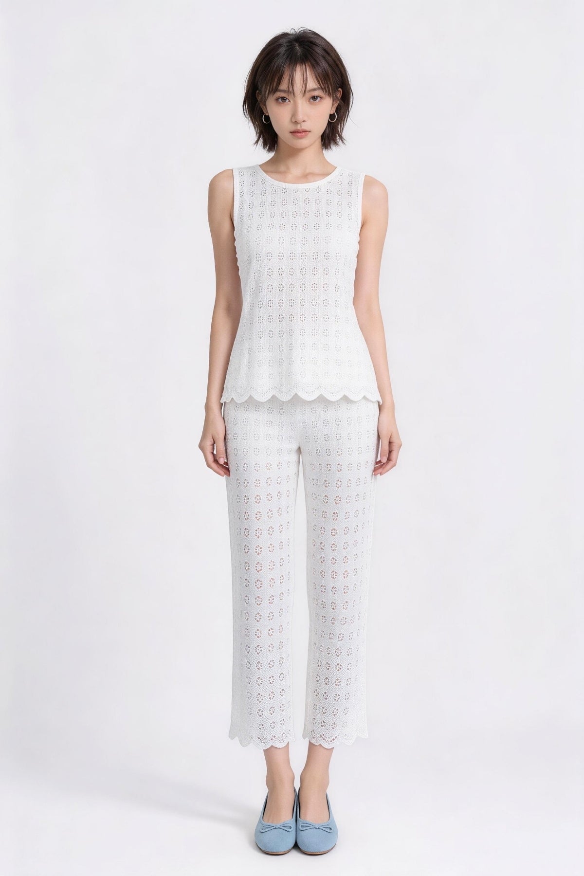 Zinnia Scalloped Eyelet Lace Top