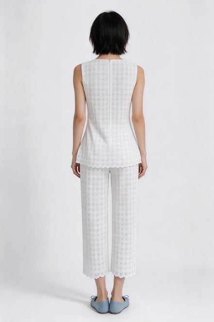 Zinnia Scalloped Eyelet Lace Top