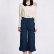 Zuelle High-Waisted Wide-Leg Denim Trousers