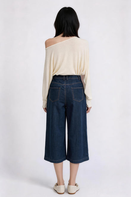 Zuelle High-Waisted Wide-Leg Denim Trousers
