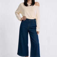 Zuelle High-Waisted Wide-Leg Denim Trousers