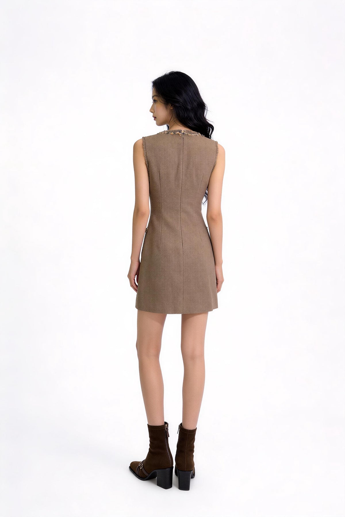 Sistine Embellished Tweed Mini Dress