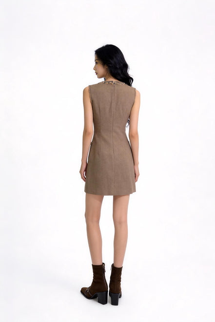 Sistine Embellished Tweed Mini Dress