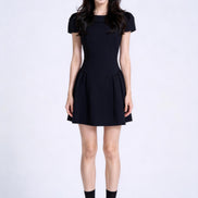 Faustine Draped-Neck Tweed Mini Dress