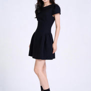 Faustine Draped-Neck Tweed Mini Dress